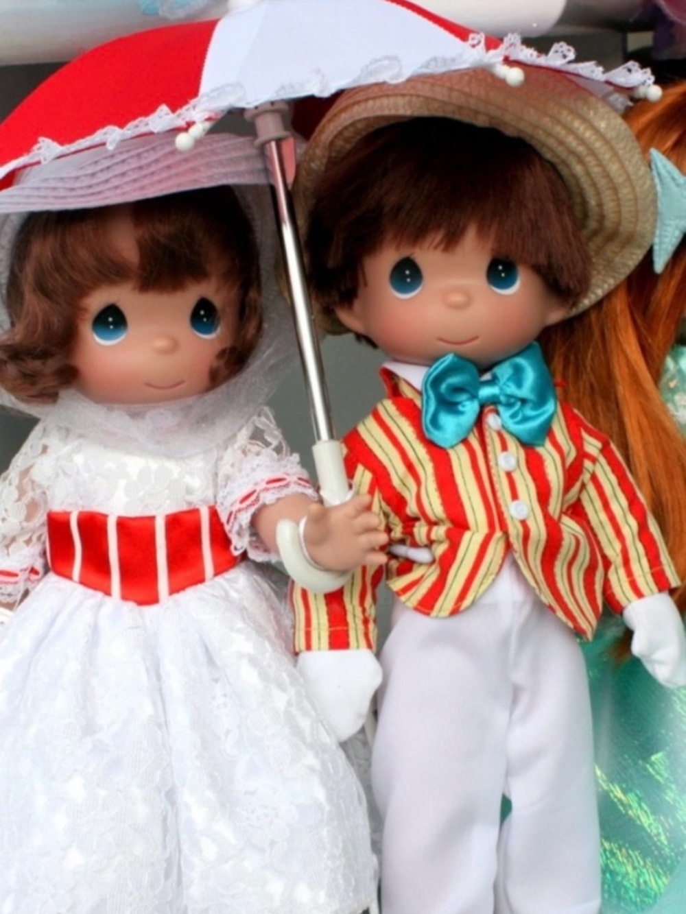 Disney Precious Moments Mary Poppins And Bert Jolly Dolls By Linda Rick